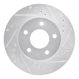 Buick Rendezvous Brake Rotor (1) - Front Right - R1 Concepts - Drilled & Slotted - Silver - `01-`07